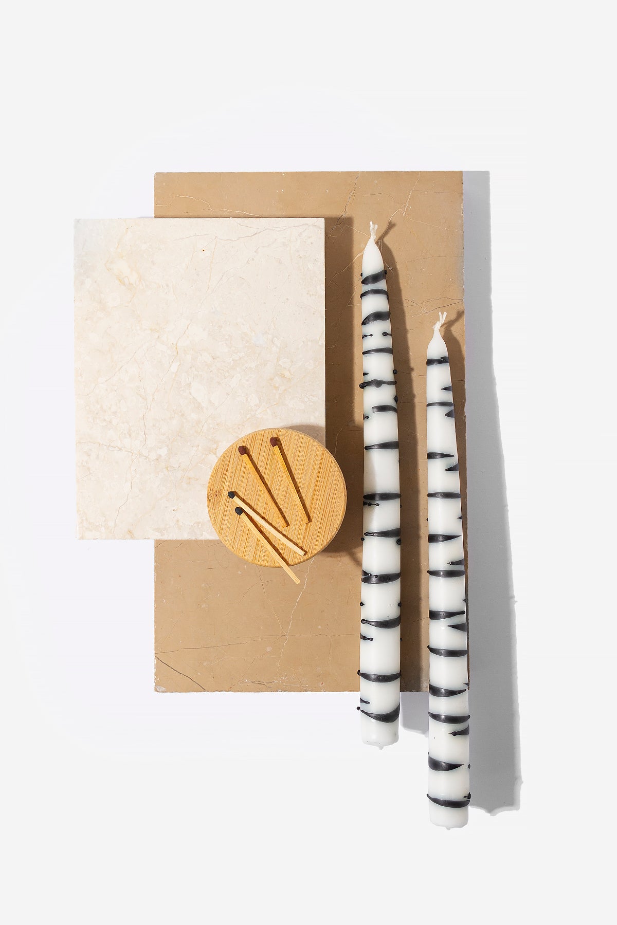 ikili degrade spiralı mum zebra